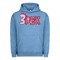 Pigment Pebble Blue pink three rex Urban Hoodie - MaliasSmallBusiness