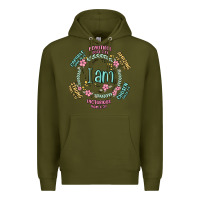 Army Green i am inspiration Premium Hoodie - MaliasSmallBusiness