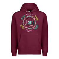 Burgundy i am inspiration Premium Hoodie - MaliasSmallBusiness