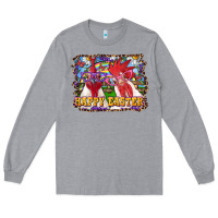 Heather Grey Happy Easter Roosters Long Sleeve Tee - RanaPortraitStore