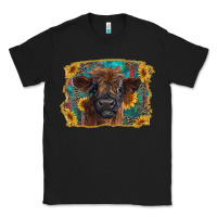 Black highland cow calf with western background Classic Tee - RanaPortraitStore