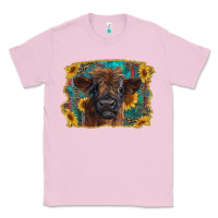 Bubblegum Pink highland cow calf with western background Classic Tee - RanaPortraitStore