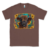 Chestnut highland cow calf with western background Classic Tee - RanaPortraitStore