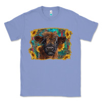 Colony Blue highland cow calf with western background Classic Tee - RanaPortraitStore