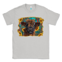 Moon Dust highland cow calf with western background Classic Tee - RanaPortraitStore