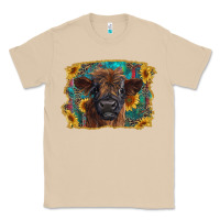 Mushroom highland cow calf with western background Classic Tee - RanaPortraitStore