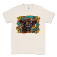 Natural highland cow calf with western background Classic Tee - RanaPortraitStore
