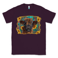 Plum highland cow calf with western background Classic Tee - RanaPortraitStore