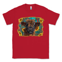 Red highland cow calf with western background Classic Tee - RanaPortraitStore