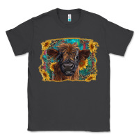 Smoke highland cow calf with western background Classic Tee - RanaPortraitStore