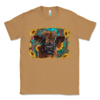 Toasted Coconut highland cow calf with western background Classic Tee - RanaPortraitStore