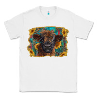 White highland cow calf with western background Classic Tee - RanaPortraitStore