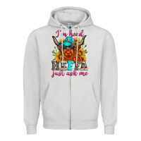 Dove Grey i'm head heffa just ask me Zipper Hoodie - Zillion Design Studio