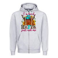 Heather Grey i'm head heffa just ask me Zipper Hoodie - Zillion Design Studio