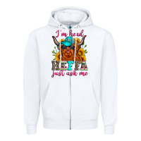 White i'm head heffa just ask me Zipper Hoodie - Zillion Design Studio