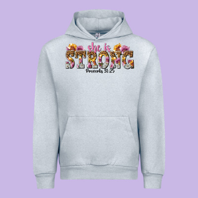 She Is Strong Proverbs 31 25 Urban Hoodie Designed By Nancycooperartshop