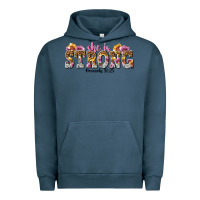 Pigment Midnight Navy she is strong proverbs 31 25 Urban Hoodie - NancyCooperArtShop
