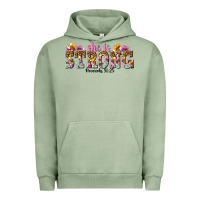 Pigment Oil Green she is strong proverbs 31 25 Urban Hoodie - NancyCooperArtShop