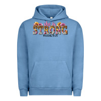 Pigment Pebble Blue she is strong proverbs 31 25 Urban Hoodie - NancyCooperArtShop