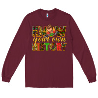 Burgundy know your own history Long Sleeve Tee - texasbilliewilder