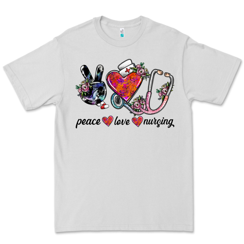 Peace Love Nursing Premium Tee by SublimationCraftShop | Teevron