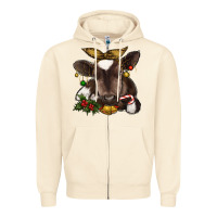 Sandshell christmas baby cow Zipper Hoodie - RanaPortraitStore