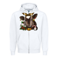 White christmas baby cow Zipper Hoodie - RanaPortraitStore