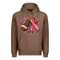 Chestnut breast cancer ribbon and american football Premium Hoodie - MaliasSmallBusiness