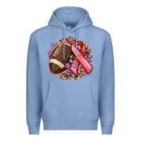 Colony Blue breast cancer ribbon and american football Premium Hoodie - MaliasSmallBusiness