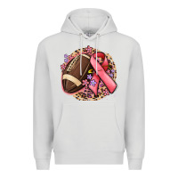 Dove Grey breast cancer ribbon and american football Premium Hoodie - MaliasSmallBusiness