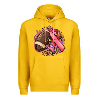 Lemon breast cancer ribbon and american football Premium Hoodie - MaliasSmallBusiness