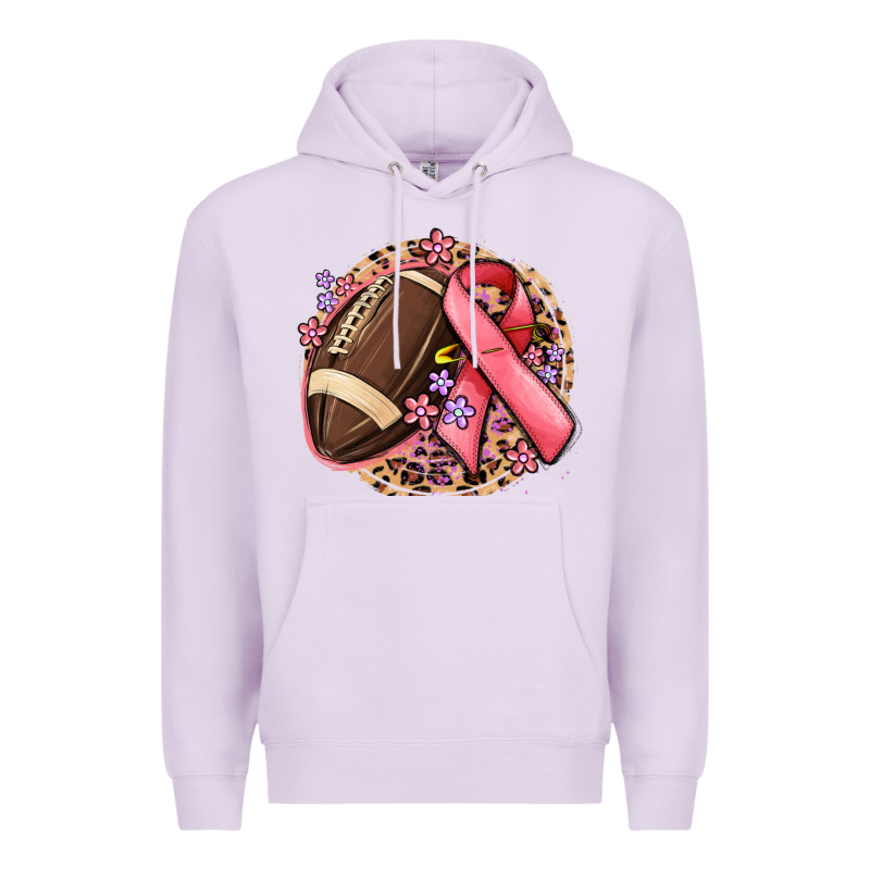 Breast Cancer Ribbon And American Football Premium Hoodie by MaliasSmallBusiness | Teevron