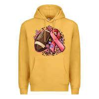 Mustard breast cancer ribbon and american football Premium Hoodie - MaliasSmallBusiness