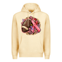 Pina Colada breast cancer ribbon and american football Premium Hoodie - MaliasSmallBusiness
