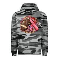 Slate Camo breast cancer ribbon and american football Premium Hoodie - MaliasSmallBusiness
