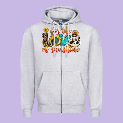 For The Love Of Sunshine Zipper Hoodie Designed By Zillion Design Studio