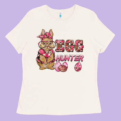 Easter Pink Camouflage Egg Hunter  Bunny Ladies Tee Designed By Barkaloodesign