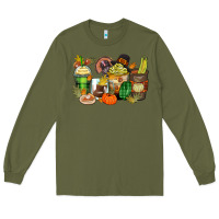 Army Green thanksgiving coffee cups Long Sleeve Tee - Zillion Design Studio