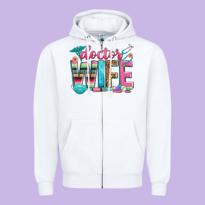 Doctor Wife Zipper Hoodie Designed By Zillion Design Studio