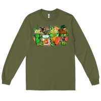 Army Green t rex coffee cups Long Sleeve Tee - Zillion Design Studio