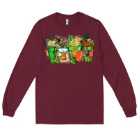 Burgundy t rex coffee cups Long Sleeve Tee - Zillion Design Studio