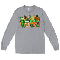 Heather Grey t rex coffee cups Long Sleeve Tee - Zillion Design Studio