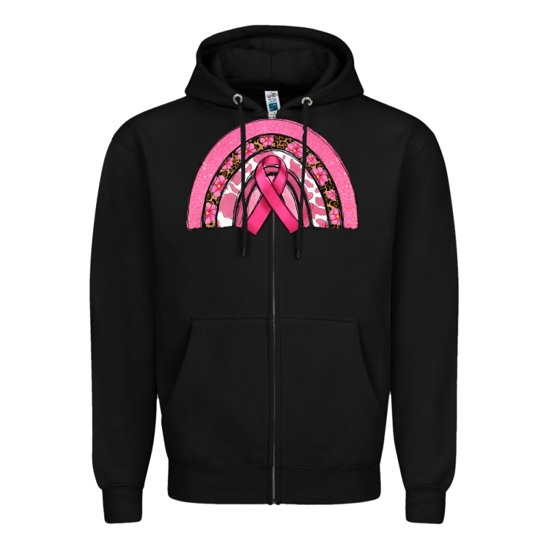 Breast Cancer Rainbow Zipper Hoodie by RanaPortraitStore | Teevron