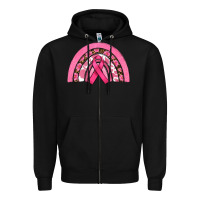 Black breast cancer rainbow Zipper Hoodie - RanaPortraitStore
