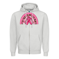 Dove Grey breast cancer rainbow Zipper Hoodie - RanaPortraitStore