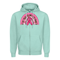 Seafoam breast cancer rainbow Zipper Hoodie - RanaPortraitStore