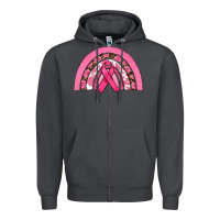 Smoke breast cancer rainbow Zipper Hoodie - RanaPortraitStore