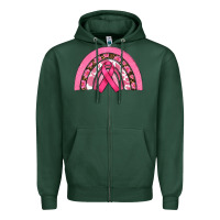 Sports Green breast cancer rainbow Zipper Hoodie - RanaPortraitStore