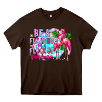 Chocolate Brown bea flamingo in a flock of pigeons Heavy Core Tee - CowhideDigitalArt
