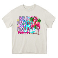 Cream bea flamingo in a flock of pigeons Heavy Core Tee - CowhideDigitalArt